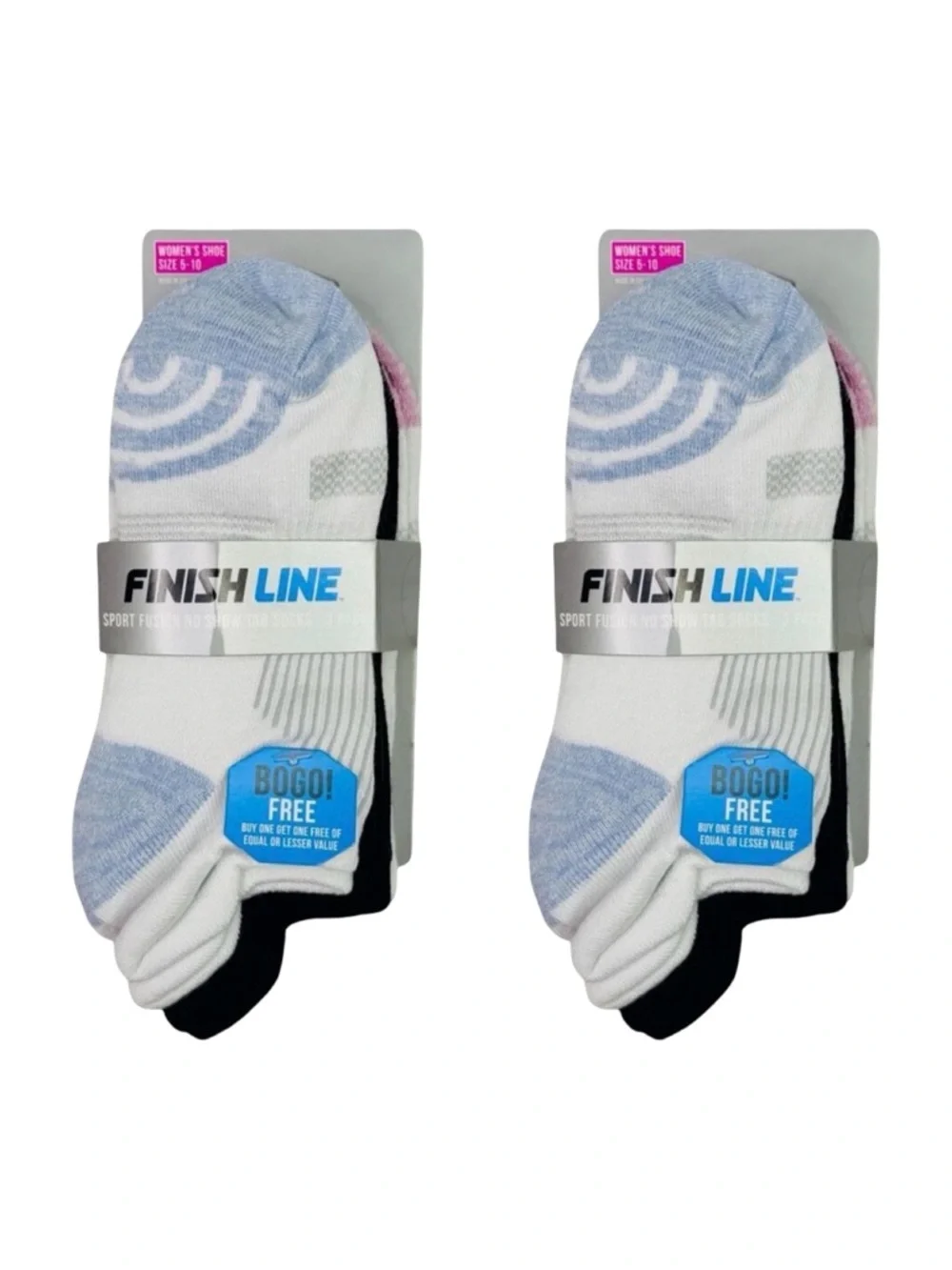 Finish Line Sport Fusion No-Show Tab Socks - 3 Pairs - 2 Sets